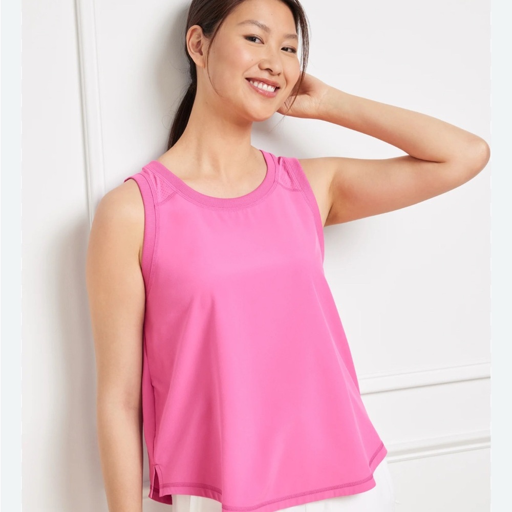 Pink Lightweight Woven Stretch Tank from the T by Talbots collection